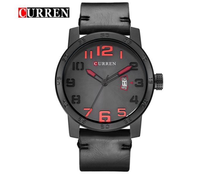 Curren 8254 Analog Quartz Watch For Men Black and Grey - Zoom Image