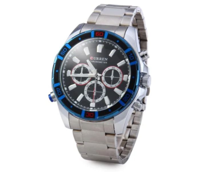 Curren 8184 Stainless Steel Analog Watch For Men Silver And Black - Zoom Image 1