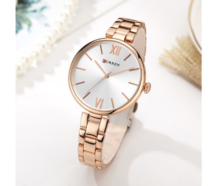 Curren 9017 Quartz Watch For Women Rose Gold and Silver - Zoom Image 1