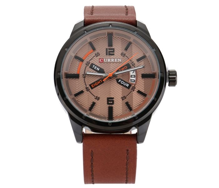 Curren 8211 Casual Double Scale Quartz Watch For Men Brown and Coffee - Zoom Image 3