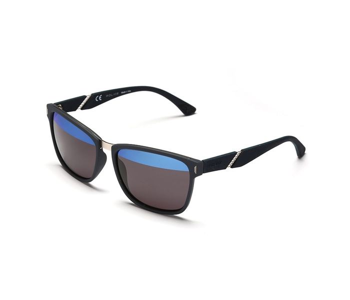 Police SPL350 92EH Wayfarer Blue Frame & Blue Mirrored Sunglasses for Unisex - Zoom Image 1