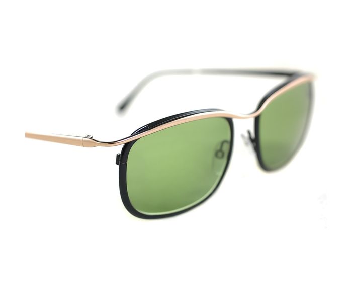 Tomford TF419 05N Rectangular Shiny Black & Gold Frame and Green Mirrored Sunglasses for Women - Zoom Image 2