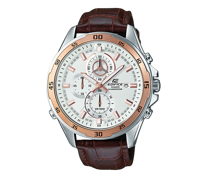 Casio Edifice EFR-547L-7AVUDF Mens Analog Watch Brown and White - Zoom Image