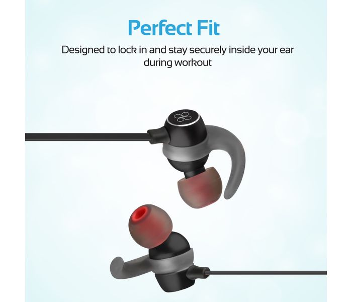 Promate Spicy-1 High Definition Wireless Secure-Fit Stereo Magnetic Earbuds, Black - Zoom Image 2