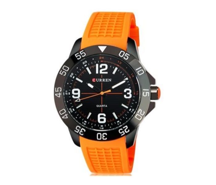 Curren 8181 Analog Quartz Watch For Men Orange And Black - Zoom Image 3