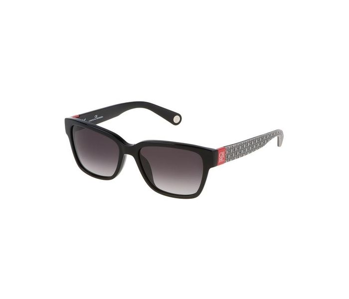 Carolina Herrera SHE645 0700 Wayfarer Black & Grey Frame and Grey Gradient Mirrored Sunglasses for Women - Zoom Image