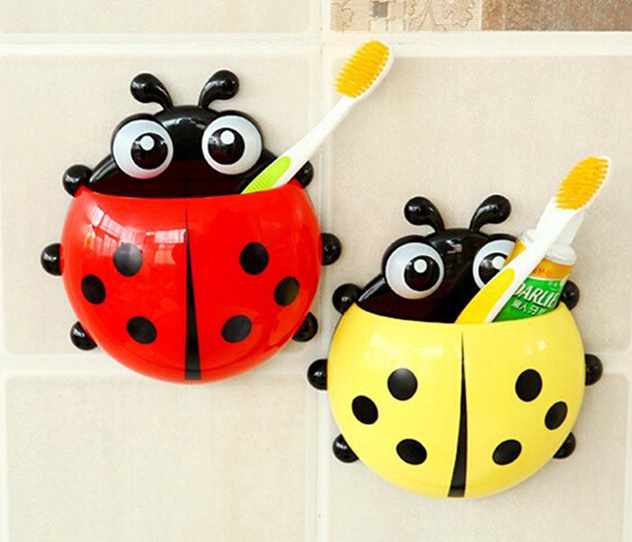 Lady Bug Bathroom Wall Suction Toothbrush Holder - Zoom Image 1