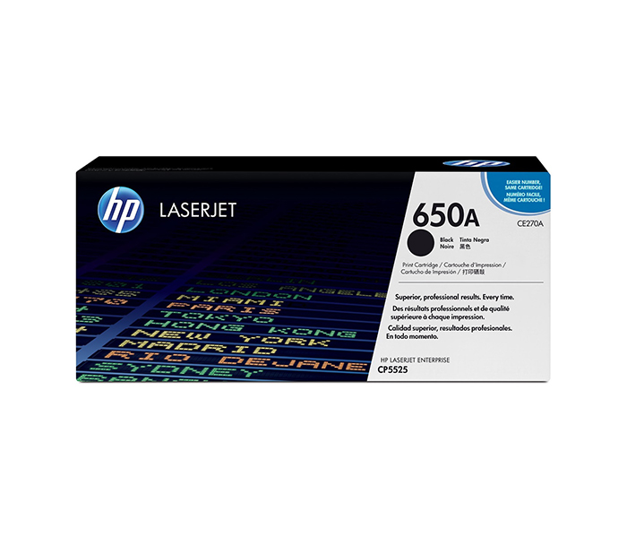 HP 650A Original LaserJet Toner Cartridge - Black (CE270A) - Zoom Image