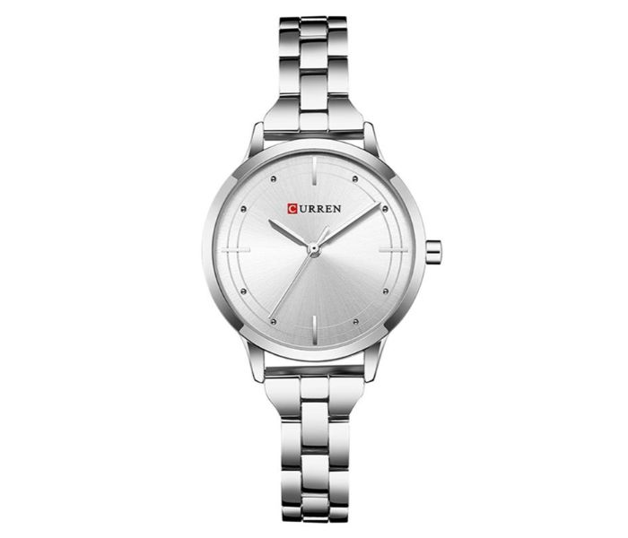 Curren 9019 Stainless Steel Analog Quartz Watch For Women Silver - Zoom Image