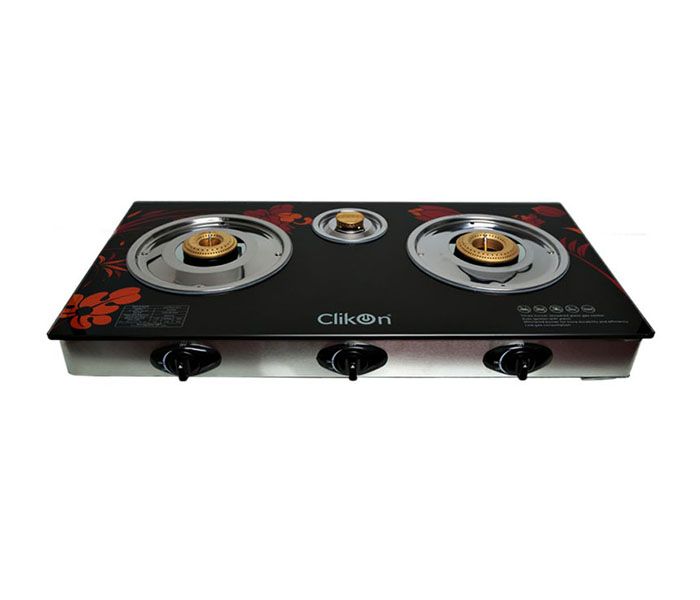 Clikon CK4254 SD Three Burner Gas Stove with safety Device - Zoom Image