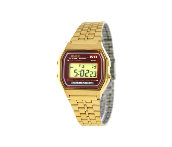 Casio A159WGEA-5DF (JP) Mens Casual Digital Watch Gold and Brown - Zoom Image 3