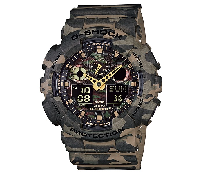 Casio G Shock GA-100CM-5ADR Mens Analog and Digital Watch Green - Zoom Image