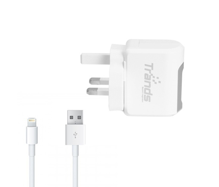 Trands TR-PC4357 Single Port Wall Charger with MFi Certified Lightning Cable - White - Zoom Image 5