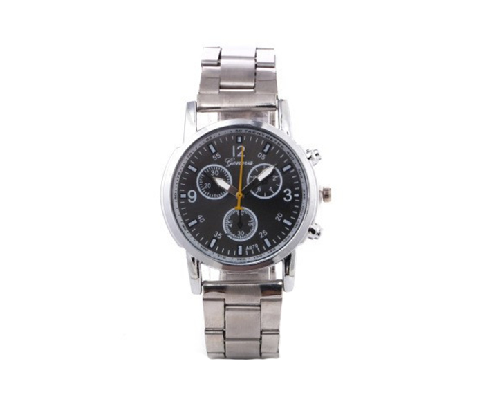 AKM AM018 Geneva Waterproof Business Men's Watch, Grey & Silver - 2 Pieces - Zoom Image 1