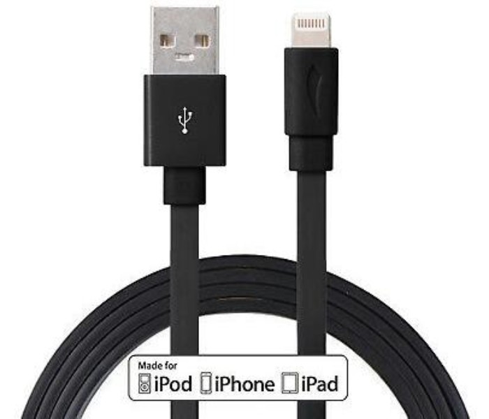 1 Meter Lightning 8 Pin USB Rapid Charging Cable for all Apple IOS Devices LC7 - Black - Zoom Image 4