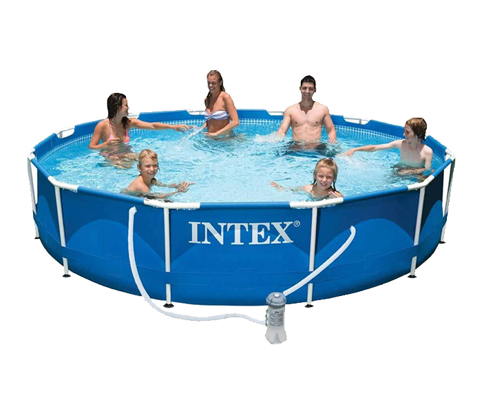 Intex ZX-56996 366 x 76CM Metal Frame Round Shape Pool - Blue - Zoom Image 2