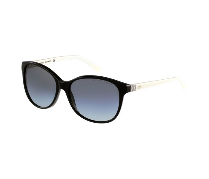 Polo Ralph Lauren RL8116 500111 Wayfarer Black & White Frame and Black Gradient Mirrored Sunglasses for Women - Zoom Image