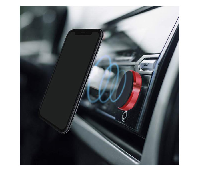 Zooni X3 Magnetic Universal Metal Magnet Sticker For Wall Desk & Car Mount For Smartphones And Tablets - Red - Zoom Image