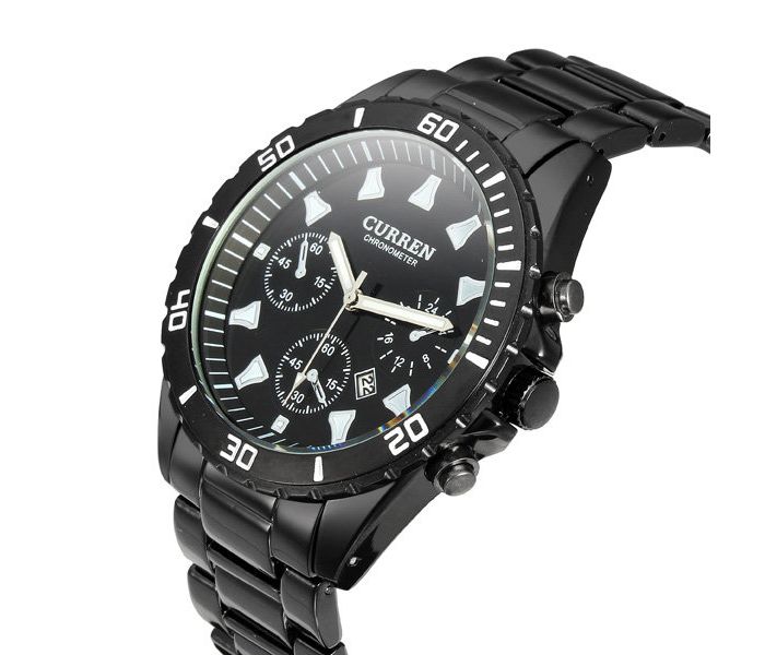 Curren 8039 Stainless Steel Analog Watch For Men Black - Zoom Image 1