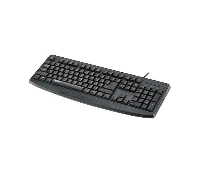 Rapoo NK2500 Wired Keyboard with USB - Arabic, Black 17592 - Zoom Image 1