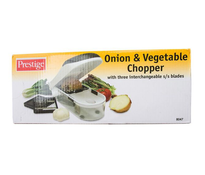 Prestige PR8047 Plastic Vegetable Chopper with Three Interchangeable Blades, White - Zoom Image 3