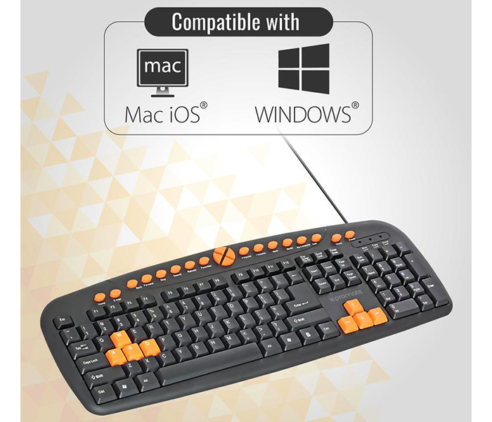 Promate EASYKEY-2 Sleek Ergonomic Multimedia Keyboard - Black - Zoom Image 4