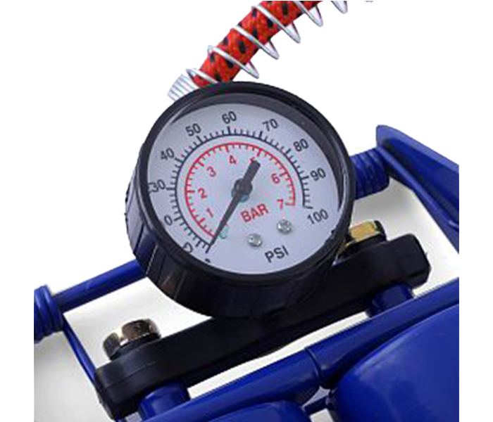 Offal FP-222 My Car Double Barrel Cylinder Foot Pump Air Inflator with Tire Gauge - Blue - Zoom Image 3