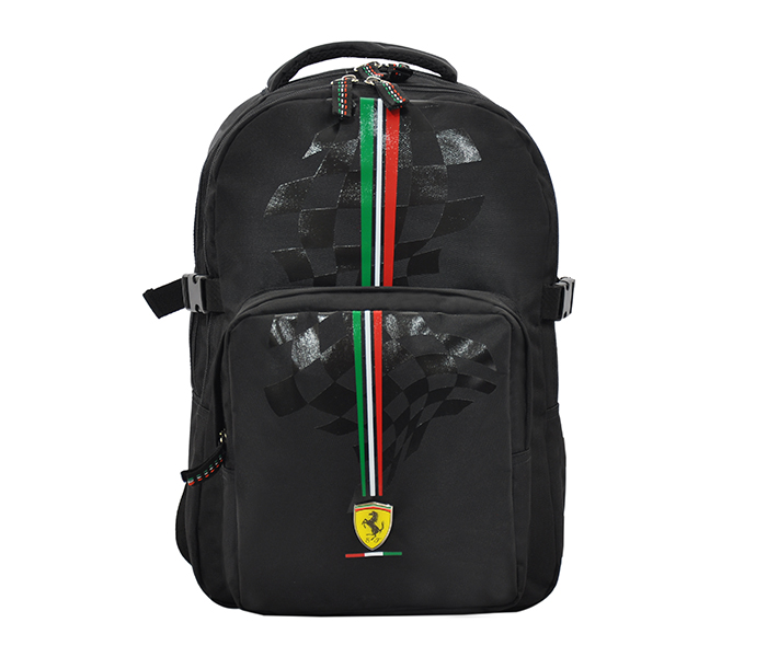 Ferrari SLSH0703 17-inch Silver Horse Backpack - Black - Zoom Image