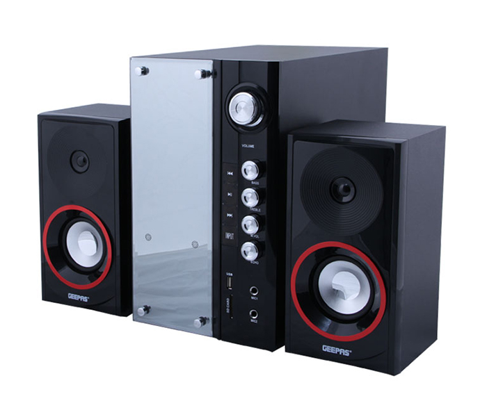 Geepas GMS8440 2.1 Channel Home Theater System with Multimedia Speaker, Black & Silver - Zoom Image