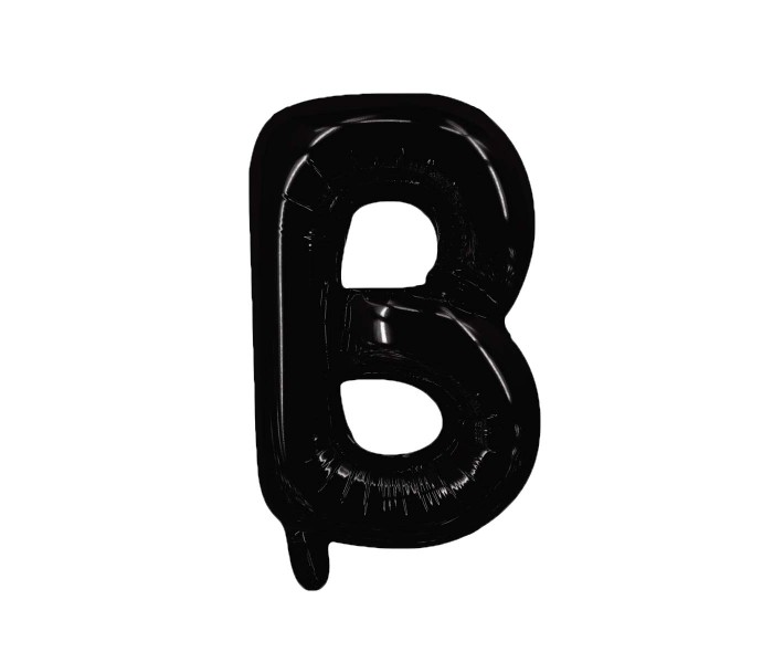 Party Time B-BK-803379 Letter B 16 Inch Foil Balloon Black - Zoom Image