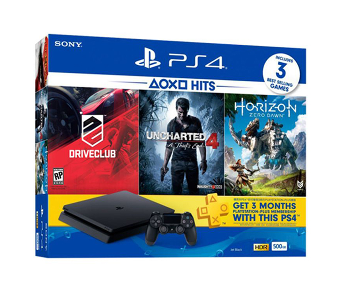 Sony PlayStation 4 500GB With 3 Games (Horizon Zero Dawn+Uncharted 4+Driveclub) and 3 Months PlayStation Plus Membership - Zoom Image 5