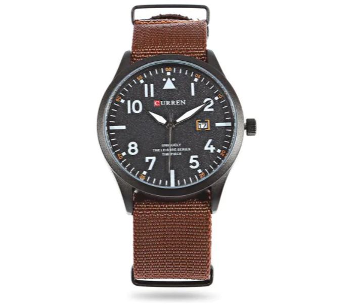 Curren 8268 Canvas Quartz Watch For Men Brown and Black - Zoom Image 2