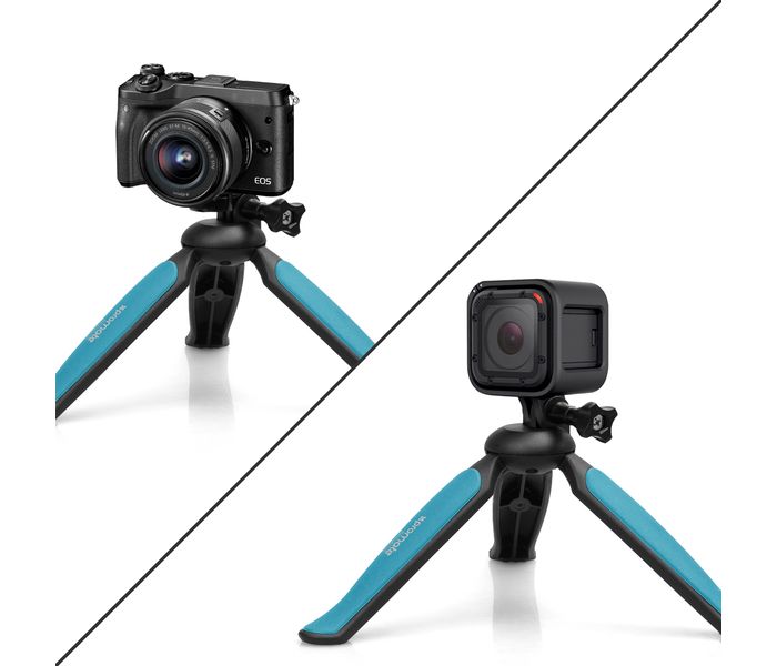 Promate HandyPod-16 Lightweight Camera Mini Tripod with 180-Degree Adjustable Head, Blue - Zoom Image 4