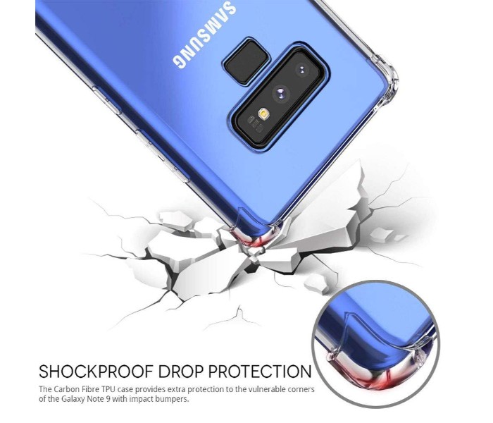 ABS Crystal Clear Reinforced Corners Shock Absorption Protection TPU Case for Samsung Note 9 ACPSN9 Transparent - Zoom Image 2