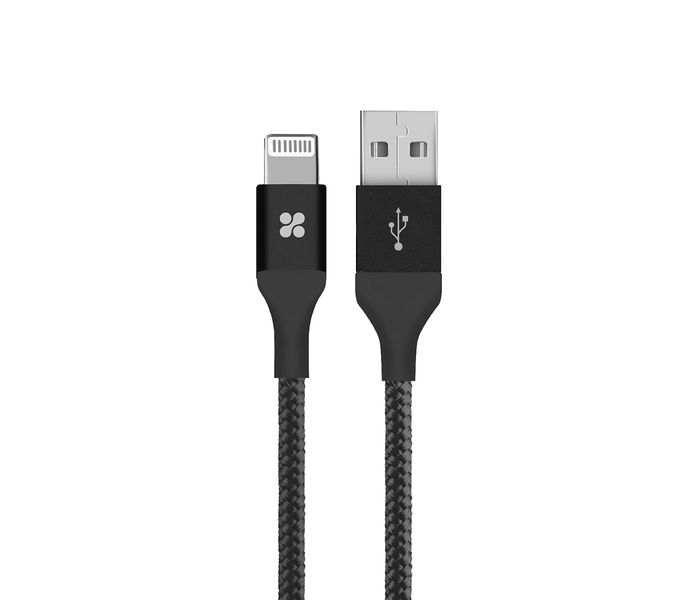 Promate Cable-LTF Heavy Duty Mesh Armored USB Lightning Charge Cable - Black - Zoom Image 10