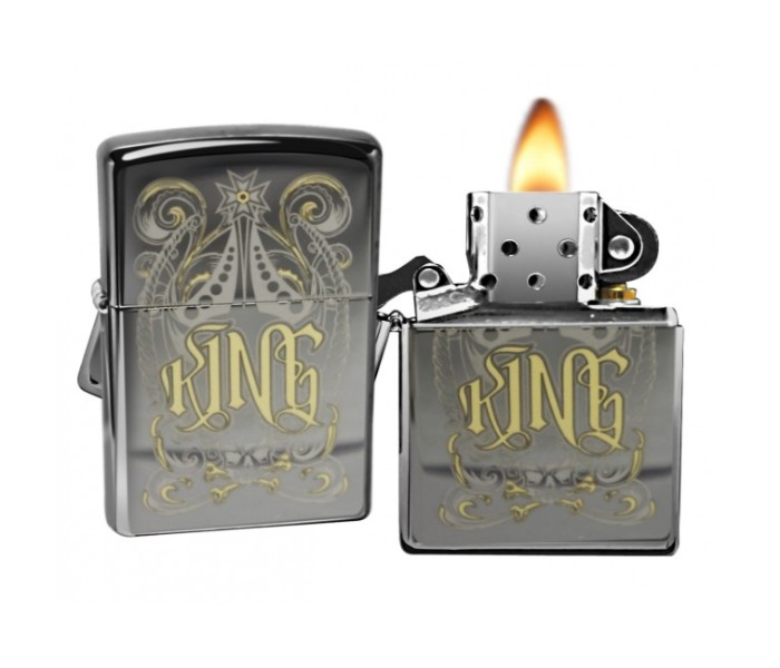 Zippo 28798 King Lighter Silver & Yellow - Zoom Image 1