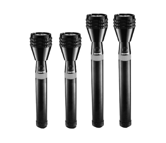 Geepas Torch GFL4683 215MM 4 Pieces Rechargeable LED Flashlight - Black - Zoom Image