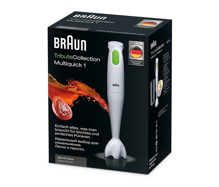 Braun MQ-100 450W Multiquick 1 Tribute Collection Hand Blender, White & Green - Zoom Image 1