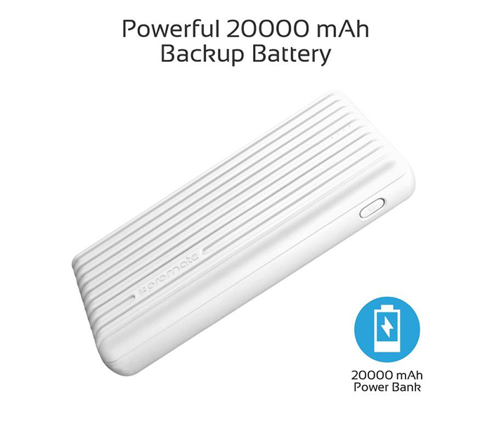 Promate TITAN-20C 20000mAh High-Capacity Power Bank with 3.1A Dual USB Output - White - Zoom Image 1