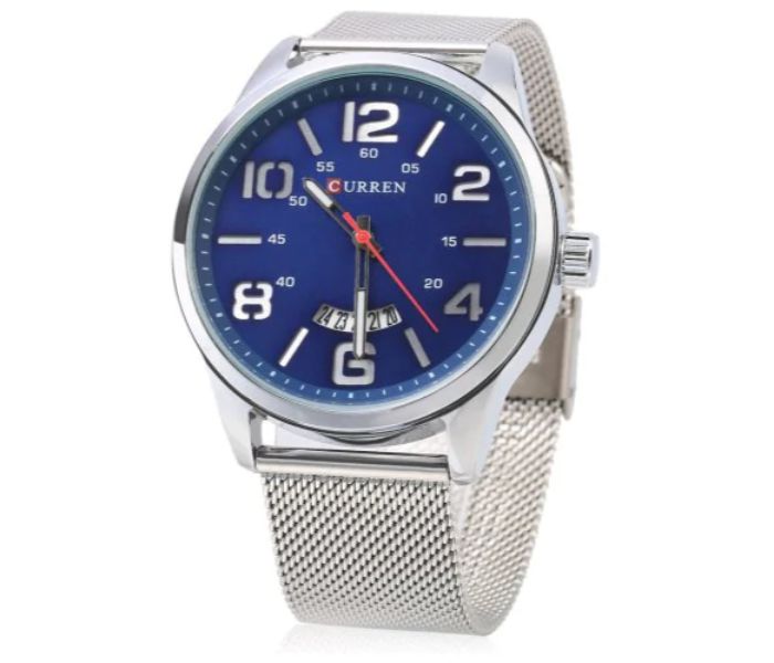 Curren 8236 Fashion Quartz Watch For Men Blue And Silver - Zoom Image 2