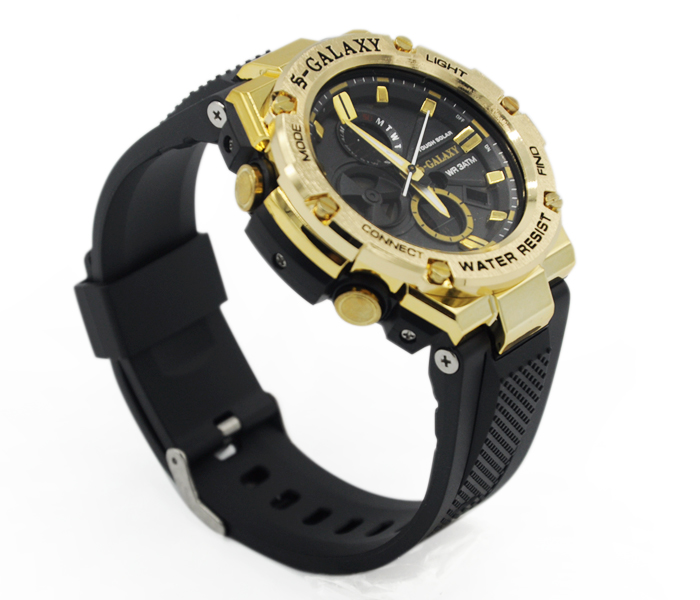 Galaxy GSW-744 Unisex Analog and Digital Sports Watch Black and Gold - Zoom Image 1