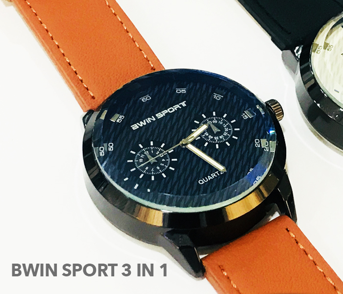 Bwin Sport Maglo Faxes Leather Strap Watchs Pack of 3 - Zoom Image 2