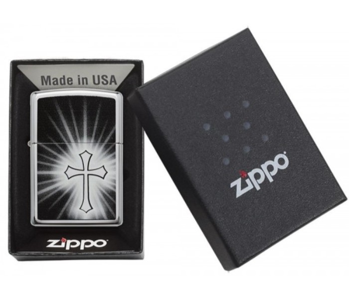 Zippo 29074 Reflective Cross Lighter Silver and Black - Zoom Image 4