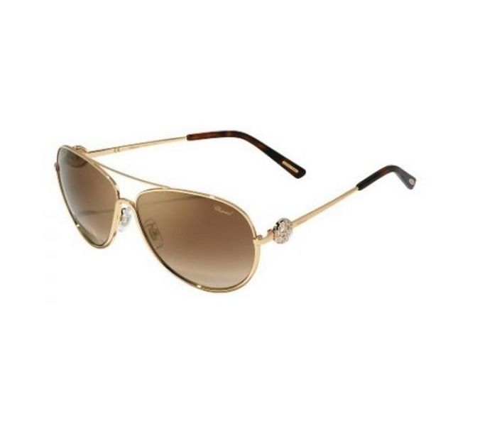 Chopard SCHB23S 300G Oval Shiny Rose Gold Frame & Brown Mirrored Sunglasses for Women - Zoom Image