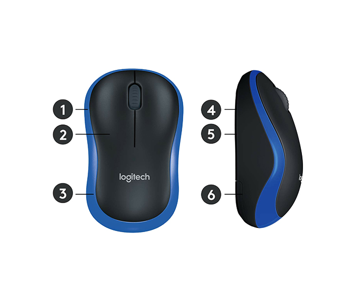 Logitech 910-002236 M185 2.4GHz Wireless Mouse - Blue - Zoom Image 5