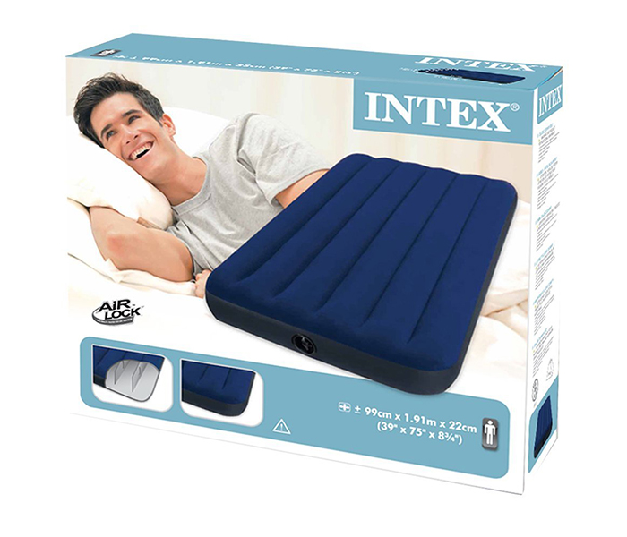 Intex ZX-68757 99 x 191 x 22CM Twin Airbed - Blue - Zoom Image 2