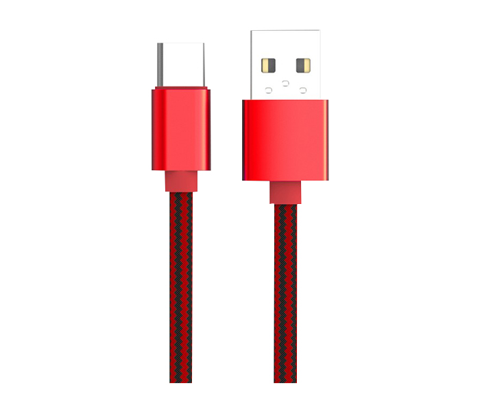 Trands TR-CA689 1 Meter Type C Charging and Data Cable - Red - Zoom Image 3