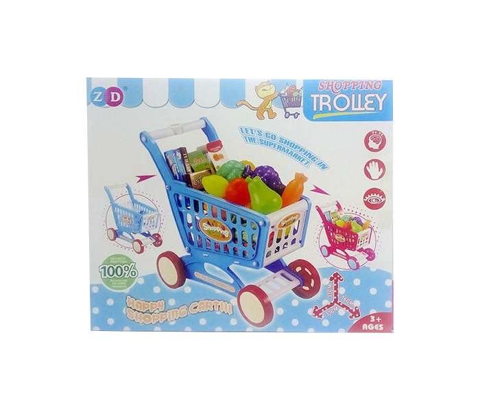 40 Pieces Kids Shopping Trolley Toy - Blue - Zoom Image 1