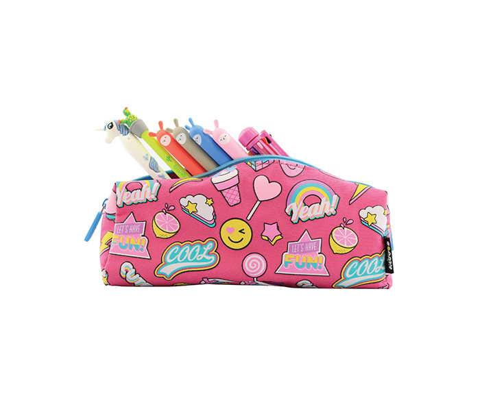 Smily Kiddos SK11003053 Twin Zipper Pencil Pouch - Pink - Zoom Image 1