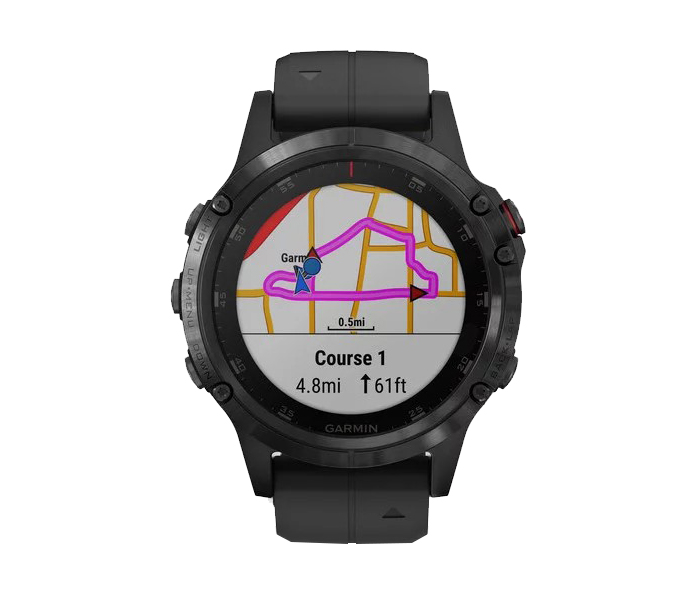 Garmin 010-01988-01 Fenix 5 Plus Smartwatch - Sapphire Black with Black Band - Zoom Image 1